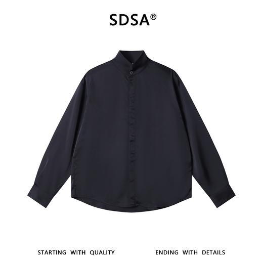26CS38SDSA男装2026新款高贵轻奢韩版简约纯色立领长袖衬衫休闲百搭衬衣 商品图1