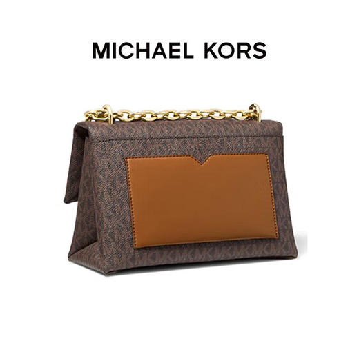 【品牌】MK Cece 中号金属老花单肩斜挎链条信封女包深棕/橡果棕 商品图1