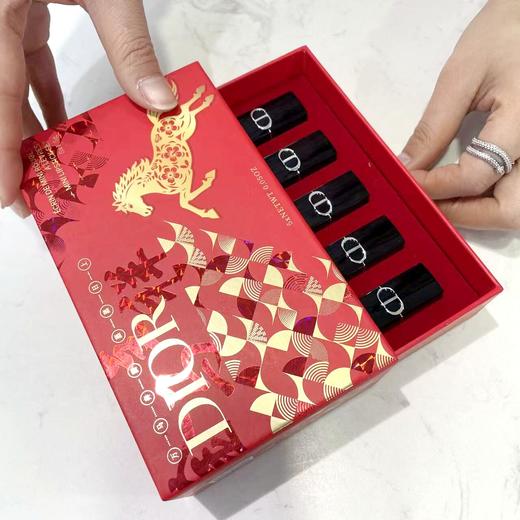 严选 | Dior迪奥马年限定丝绒口红礼盒1.5g*5支（#999丝绒+#720丝绒+#188丝绒+#228丝绒+#888丝绒）抽屉款礼盒 商品图2
