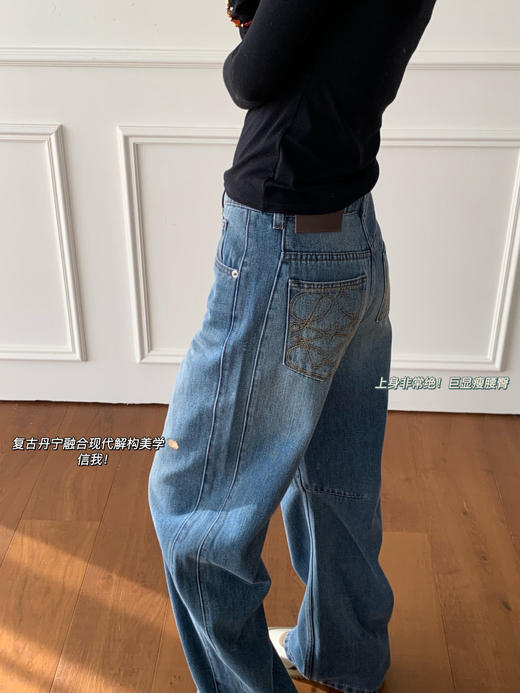 𝐋𝐨𝐞𝐰镰刀复古美式松弛感牛仔裤 商品图5