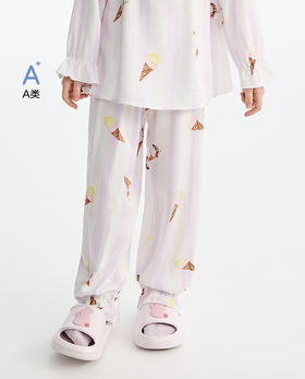 5楼爱儿童条纹冰激凌家居服长裤  AK142L431