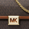 【品牌】MK SONIA 中号金属链条老花拼接单肩斜挎包深棕色/橡果棕 商品缩略图2