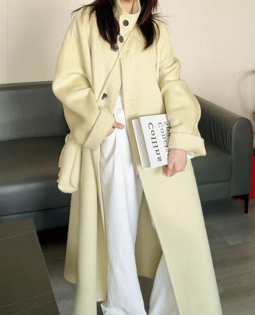 【YW】无忧购“清仓福利”冬季高端立领双面羊绒大衣女长款宽松慵懒感毛呢外套2609（现货48小时发货） 商品图6