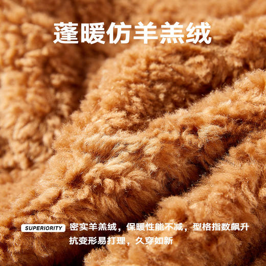 潮牌仿羊毛绒翻领冬季短外套美拉德风情侣保暖户外NP5ATJ09 商品图4