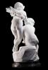 独角鹿西洋古董19世纪末意大利雕塑家Cesare Viviani 签名创作卡拉拉大理石杰作《火炉边的温情》 商品缩略图3