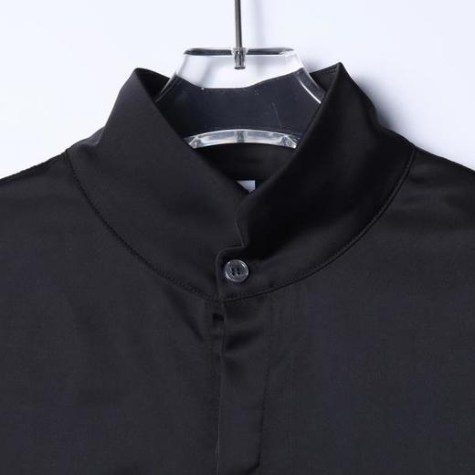 26CS38SDSA男装2026新款高贵轻奢韩版简约纯色立领长袖衬衫休闲百搭衬衣 商品图2