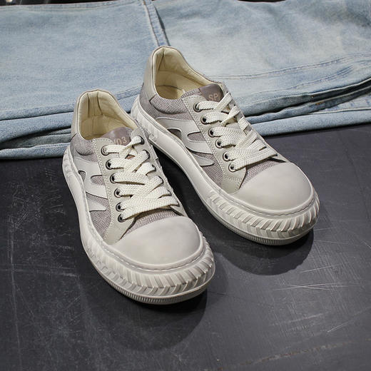 DRONKOO 2026 系带德比头厚帆布两侧皮料低帮板鞋 商品图2