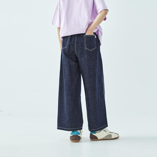 棵初2026年夏季新款亲子中大女童不落色牛仔裤轻薄宽松经典直筒裤 商品图4