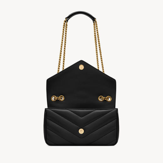 SAINT LAURENT 圣罗兰 女士金属徽标LOULOU小号绗缝小羊皮单肩包 黑色 801437 AAEAX 1000 商品图3