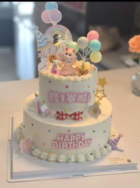 粉色小龙女-双层蛋糕