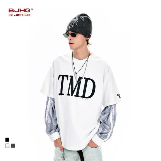 BJHG不计后果 美式短袖男款夏季潮圆领纯棉上衣抗菌防螨宽松t恤女 商品图0
