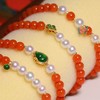 原矿保山南红珍珠手串 18k纯金 + 翡翠/古法珐琅 商品缩略图4