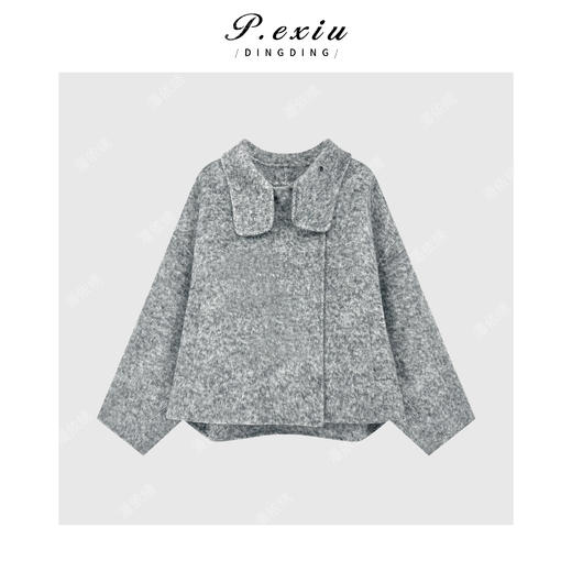 A008潘依绣丁丁宠粉【灰调美学】苏力羊驼桑蚕丝高级感双面羊毛大衣ZXA062 商品图1