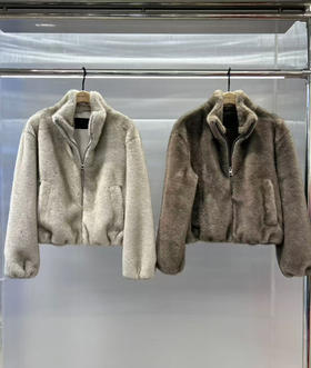 极限特惠 现货发 渠道货 MC环保皮草 时髦立领 拉链外套 保暖松弛 我穿L