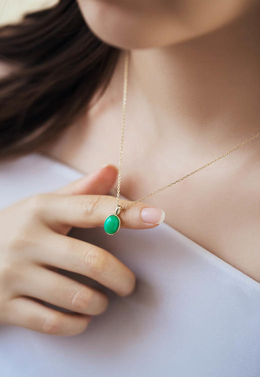 伽罗 JALO SN1款 2.7克拉澳洲玉蛋面吊坠项链 商品图0