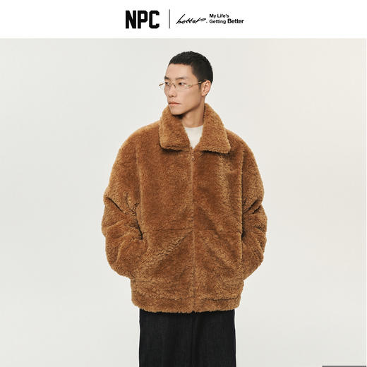 潮牌仿羊毛绒翻领冬季短外套美拉德风情侣保暖户外NP5ATJ09 商品图0