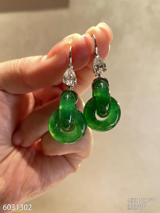冰艳绿双环耳坠【6031302】具体价格微信咨询 商品图8