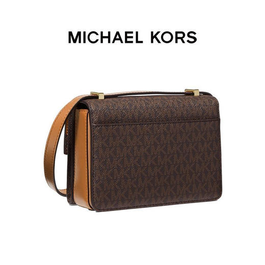 【品牌】MK Hendrix 超小号老花印花翻盖单肩斜挎女包深棕/橡果棕 商品图1