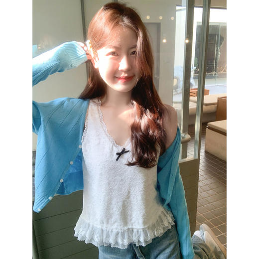 <曾小咸推荐>韩系短款毛织开衫女长袖上衣 商品图0