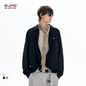 BJHG不计后果亚麻轻薄衬衫男款春2026新款简约百搭休闲长袖衬衣女