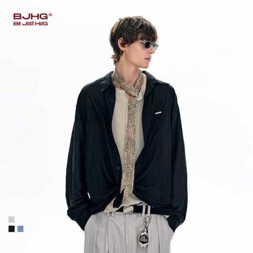 BJHG不计后果亚麻轻薄衬衫男款春2026新款简约百搭休闲长袖衬衣女 商品图0