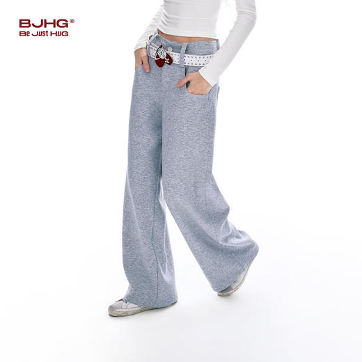 FTT Flythetruth 阔腿裤子女春季简约百搭卫裤黑色运动长裤休闲裤 商品图2