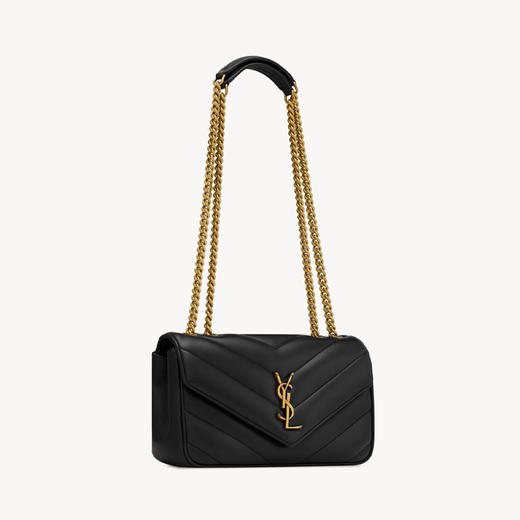SAINT LAURENT 圣罗兰 女士金属徽标LOULOU小号绗缝小羊皮单肩包 黑色 801437 AAEAX 1000 商品图5