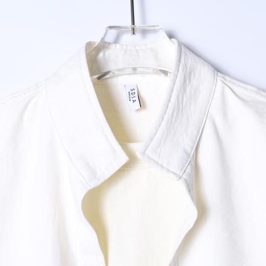 SDSA男装2026新款高贵轻奢韩版简约拼接前短后长套头立领衬衫百搭 商品图1