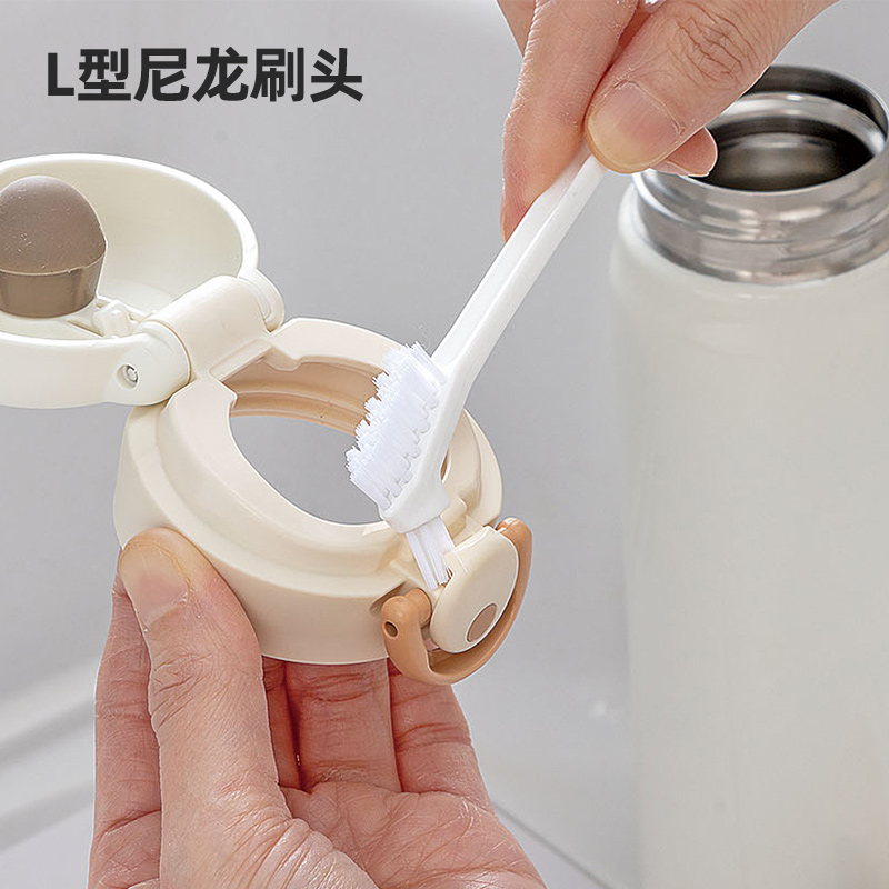 日本MAMEITA进口保温杯盖缝隙清洁刷饭盒胶圈细缝奶瓶刷奶嘴刷 WHJC
