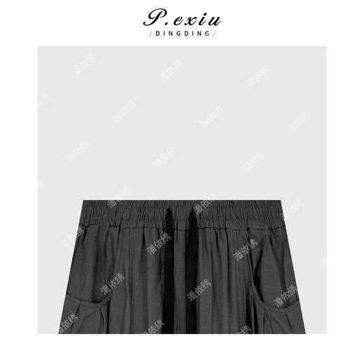 04-1潘依绣丁丁宠粉立体剪裁松紧腰抽身弯刀休闲裤Q4403 商品图2