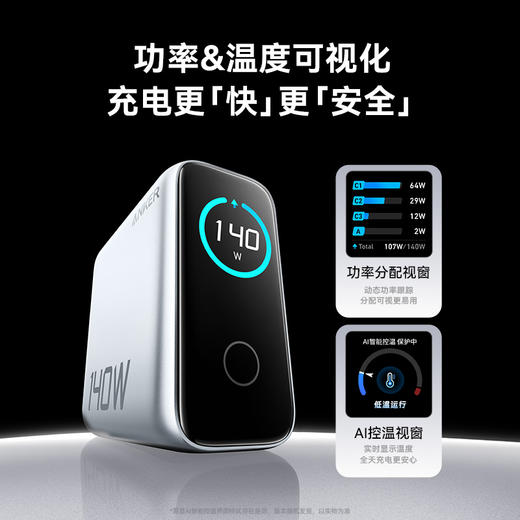 【新品】Anker安克 140W氮化镓充电器配线套装PD快充3C1A四口 适配苹果17小米华为 平板笔记本通用 A2697 商品图2
