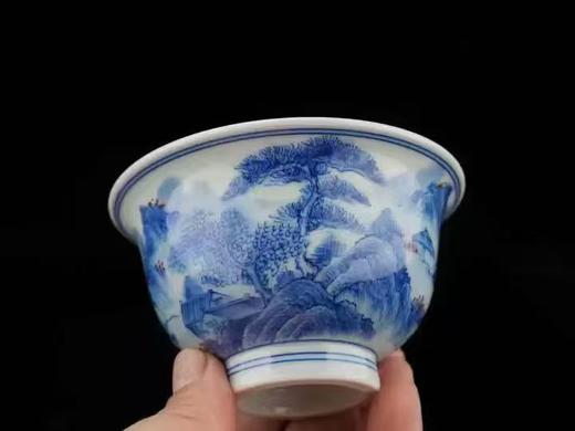 青花山水压手杯 商品图0