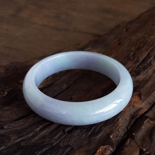 【天然正品】A货翡翠天然收藏级正桩细腻无纹裂55.5号糯种春彩紫罗兰翡翠手镯55.5号（皆取最大值）131125AH28 商品图3