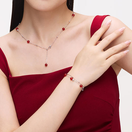 卡蒂罗KADER 红玛瑙双链手链 925银新中式本命年显白气质百搭叠戴手饰原创设计 红运当头转运珠#好运 玛瑙 手链 女款 商品图4