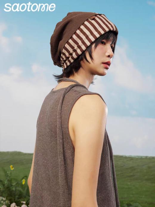 早乙女惠子saotome/STMPSMZ211614/拼贴条纹堆堆帽 商品图2