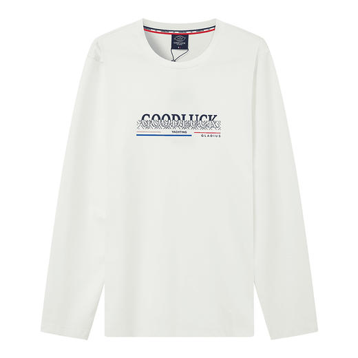 德鲨2026春新款长袖圆领T恤男青年时尚休闲上衣男装打底衫 商品图4