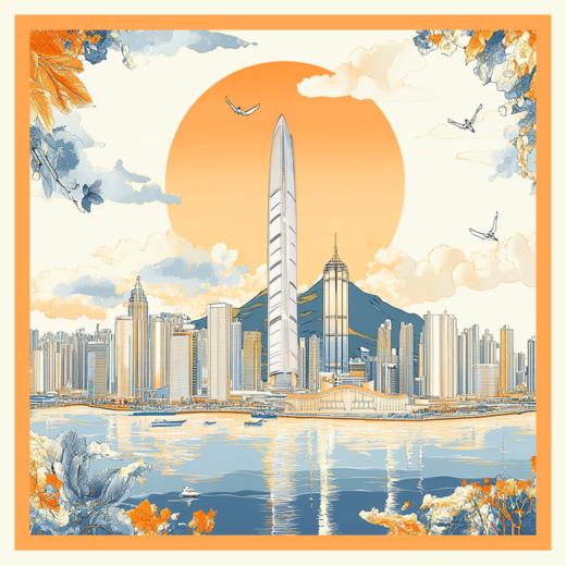 深圳手信 中礼记《湾映鹏城》丝巾礼盒 商品图5