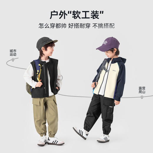 【件件底价，童装双倍积分】多多家男童工装裤春装2026春秋季新款儿童中大童洋气简约休闲裤子11319 商品图1