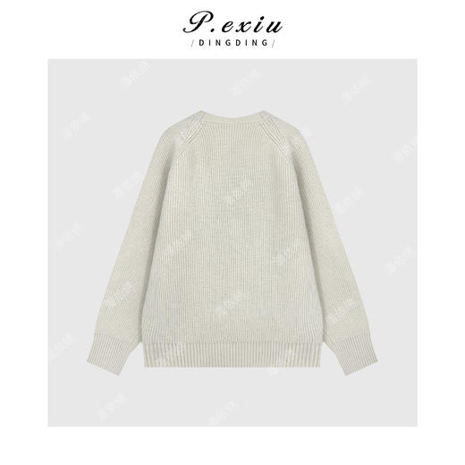 A008潘依绣丁丁宠粉韩系设计感可拆卸围脖V领针织毛衣 L2681 商品图2