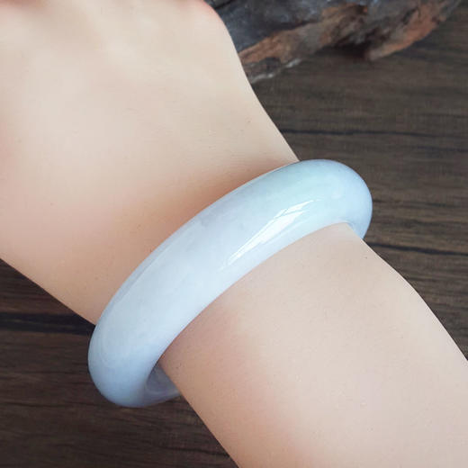 【天然正品】A货翡翠天然收藏级正桩细腻无纹裂55.5号糯种春彩紫罗兰翡翠手镯55.5号（皆取最大值）131125AH28 商品图7