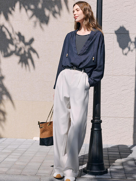 【百图lulu定制】【航海家衬衫】 独特  别致  弧形  收腰 假两件拼接长袖衬衫 商品图3