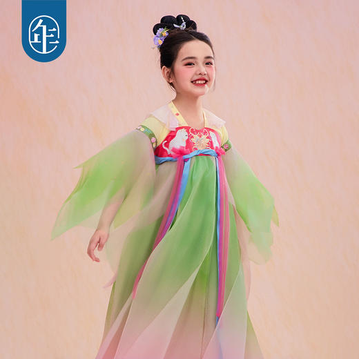 年衣童装汉服裙春季新款女童儿童改良汉服长袖春意融融汉服裙N1261014D02 商品图5