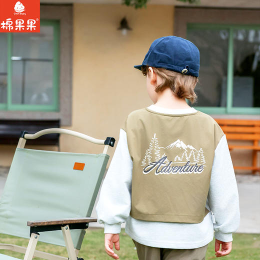 棉果果春季新品男童纯棉小线圈字母印花圆领套头卫衣M112180226156 商品图2