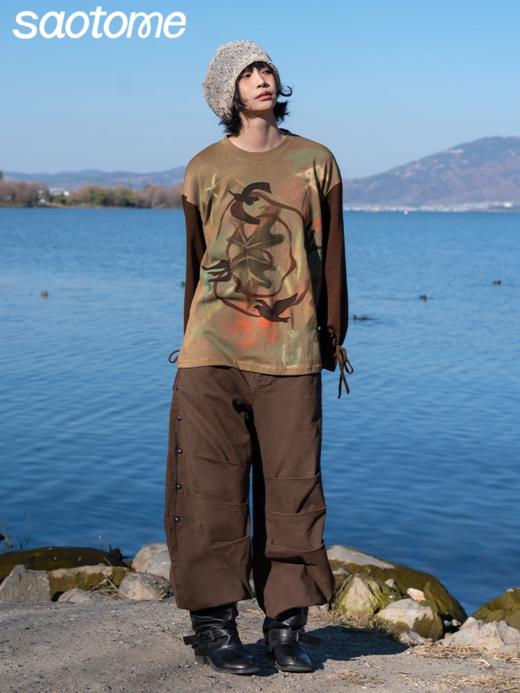 早乙女惠子saotome/STMTX241712/飞鸟盘旋印花长袖t 商品图0