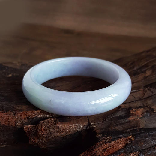 【天然正品】A货翡翠天然收藏级正桩细腻无纹裂55.5号糯种春彩紫罗兰翡翠手镯55.5号（皆取最大值）131125AH28 商品图4