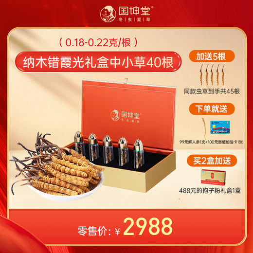 【分销】国坤堂那曲虫草礼盒 一根可以嚼着吃的野生冬虫夏草 高海拔 纯野生 营养价值高 商品图3