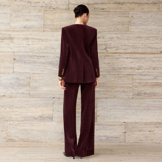 法小曼*子珍红色西装马甲西裤三件套高级年会女强人西服套装 商品图3