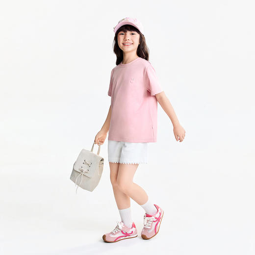 【超舒衣·新疆长绒棉】男女童安舒棉亲子T亲肤柔软圆领短袖T恤夏季新款安奈儿童装实体店同款AM621279 商品图3