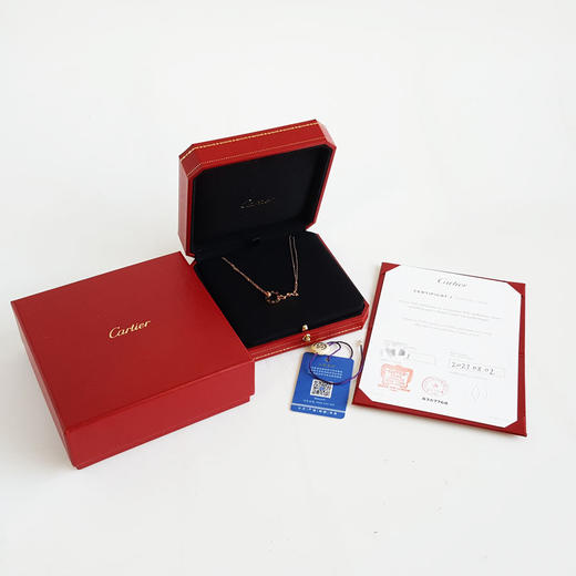 【95新】Cartier卡地亚LOVE系列B7224509玫瑰金镶2钻小圆饼LOVE项链 链长约41cm女士270126HS18 商品图1