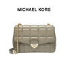 【品牌】 MK  Soho 超大号格纹皮质金属链条单肩斜挎包浅军绿色 商品缩略图0